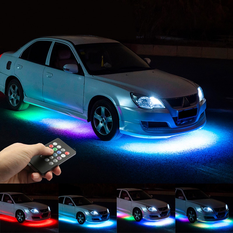 Nova Música De Controle Remoto RGB Tira LED Sob O Tubo Do Carro Underglow Underbody Sistema Luz Néon DC12V IP65 5050 SMD