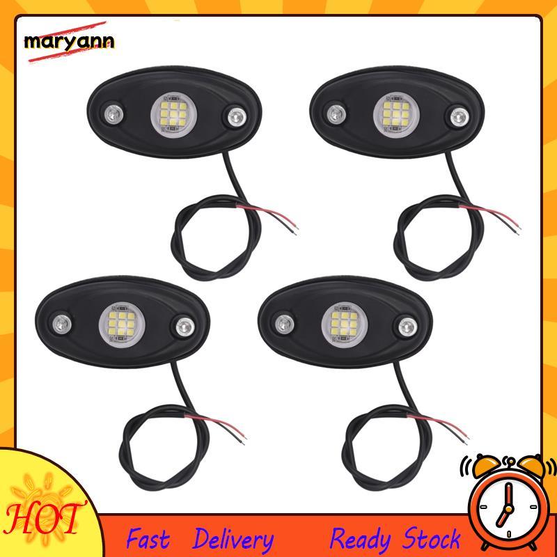 4 Unidades 9LED Kit De Luz De Rocha Super Brilhante LED À Prova D'água Neon Underglow Para Caminhão Off Road Barco Branc