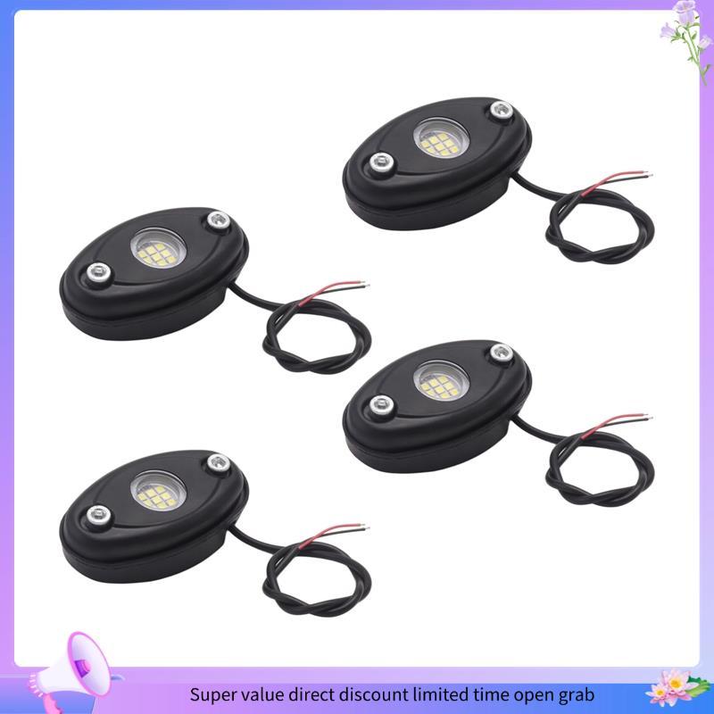 [wanjuyou7] 4 Unidades 9LED Kit De Luz De Rocha Super Brilhante LED À Prova D'água Neon Underglow Para Barco De Caminhão