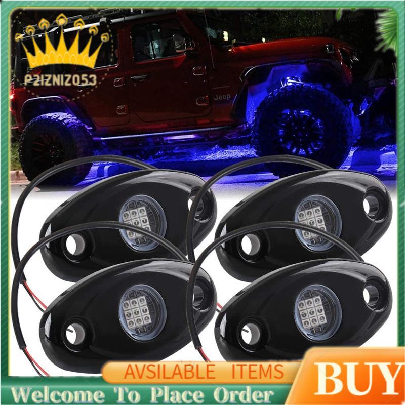 4 Unidades 9LED Kit De Luz De Rocha Super Brilhante LED À Prova D'água Neon Underglow Para Caminhão Off Road Barco Azul