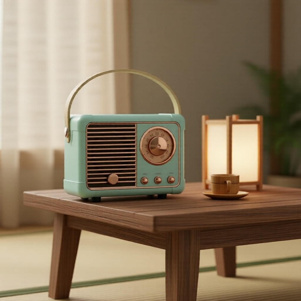 Rádio Bluetooth estilo retrô: portátil, graves potentes, caixa de som alimentada por USB