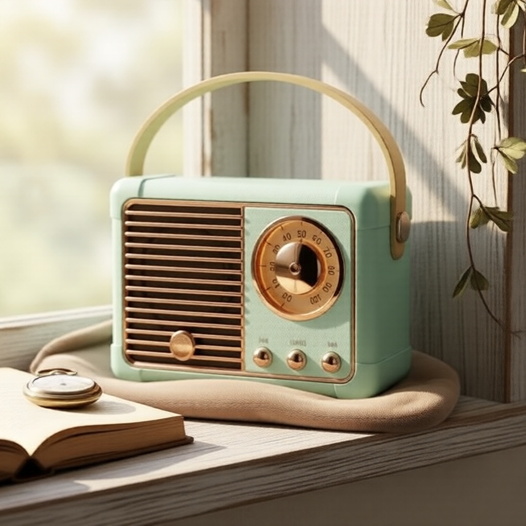 Rádio Retrô Bluetooth, portátil, som de baixo profundo, reprodução USB