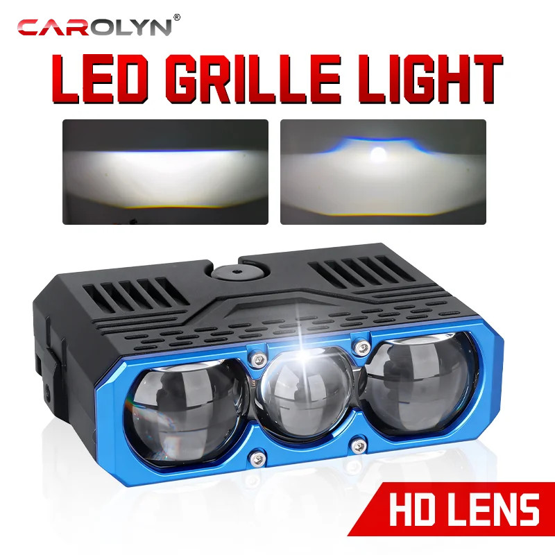 Carolyn 300W Lente Tripla LED Spotlight Grille Lâmpada De Luz De Condução Para Carro Motocicleta