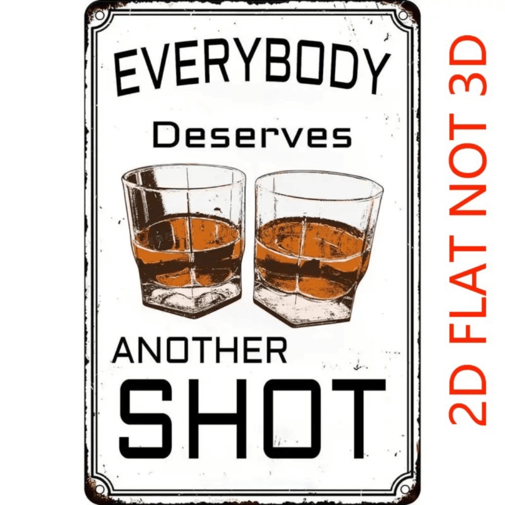 CIFbuy Vintage Metal Bar Sign Engraçado Uísque Shot Glass Wall Art Home Decor