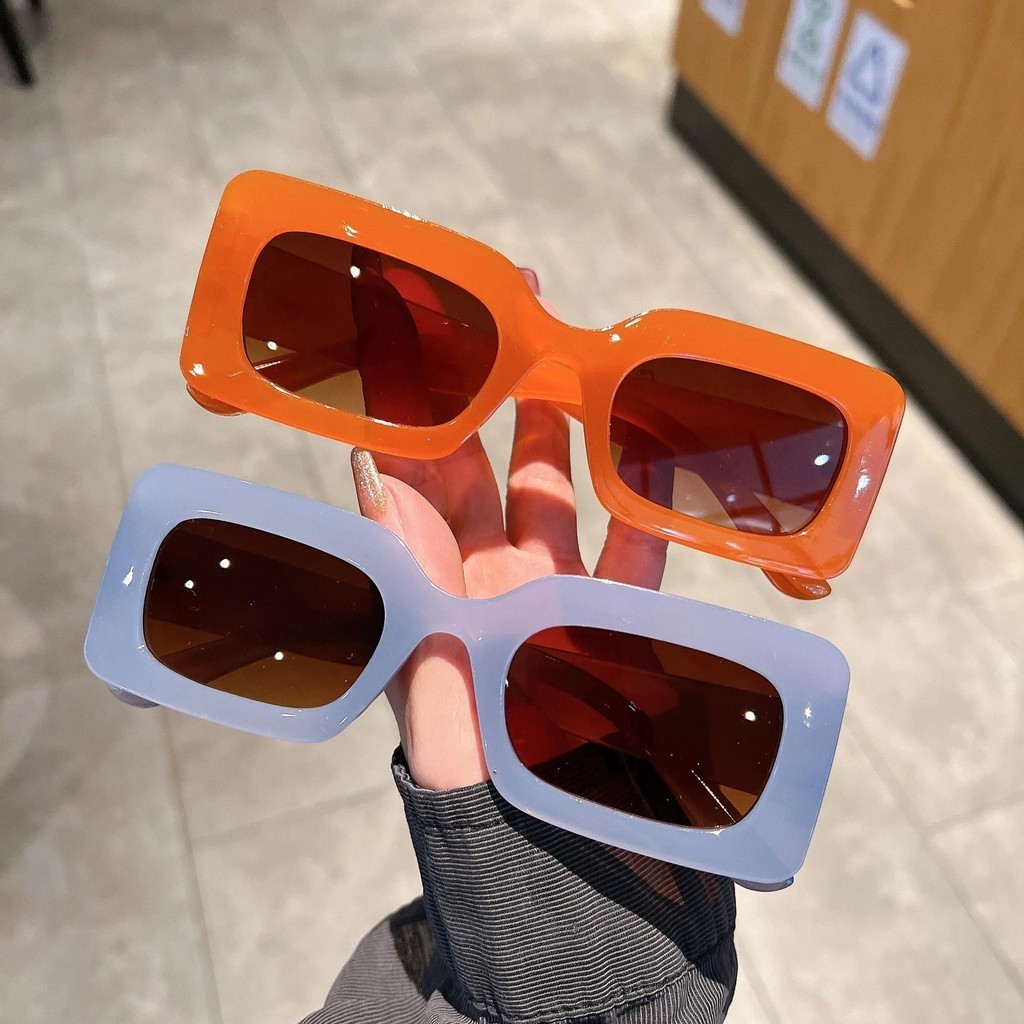 Vintage Retângulo Moda Óculos De Sol Na Doce Cor Feminino Design Marca Luxo UV400 Tons Eyewear