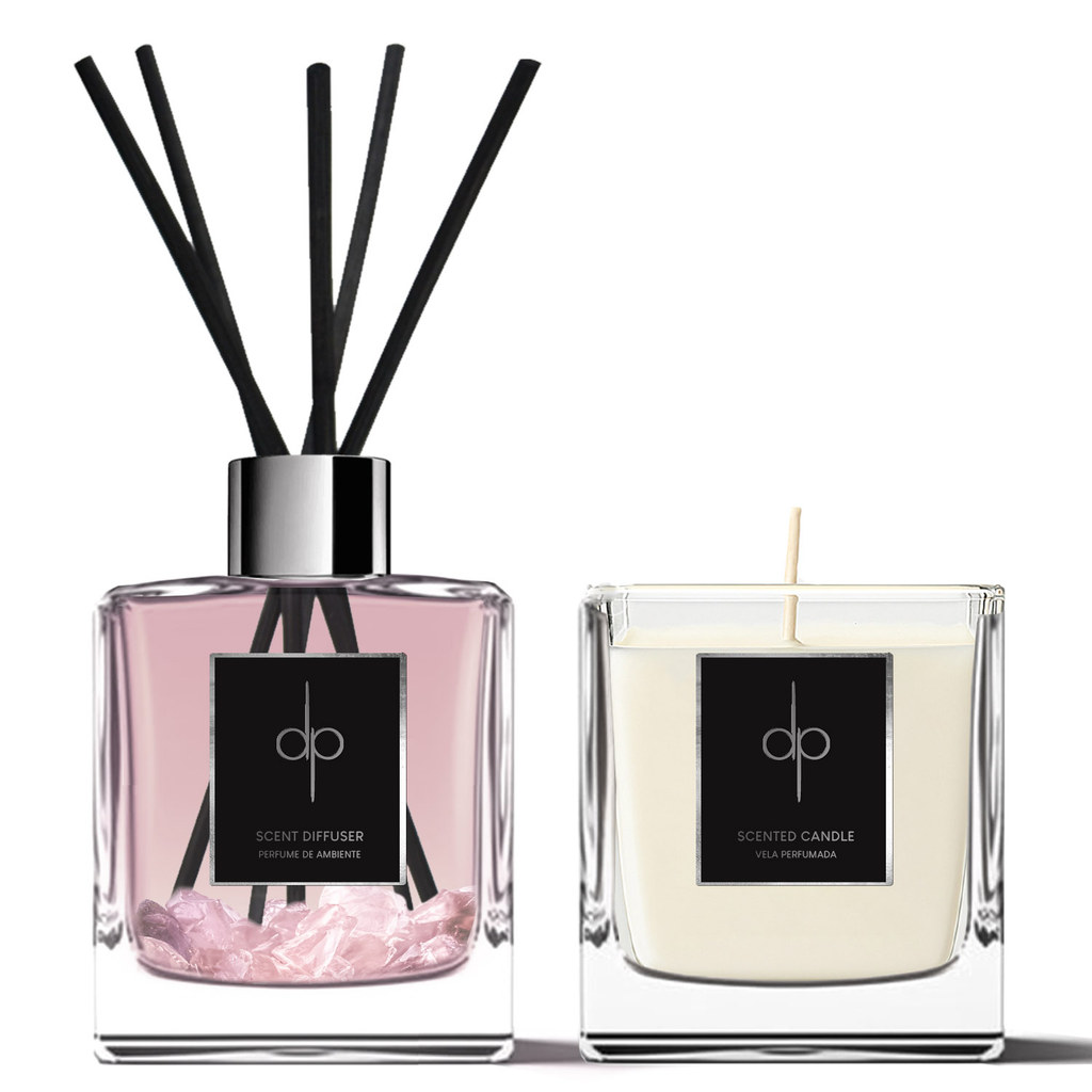 Kit Difusor e Vela - Rose Quartz | Vanilla Rosé 100ml Di Piettro