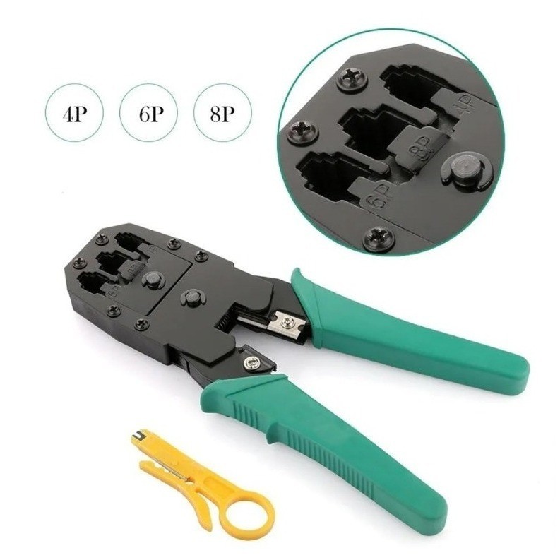 ALICATE CRIMPADOR DE REDE RJ45 CRIMPAR E DESENCAPAR CABOS PROFISSIONAL PORTÁTIL RESISTENTE INTERNET E TELECOMUNICAÇÕES