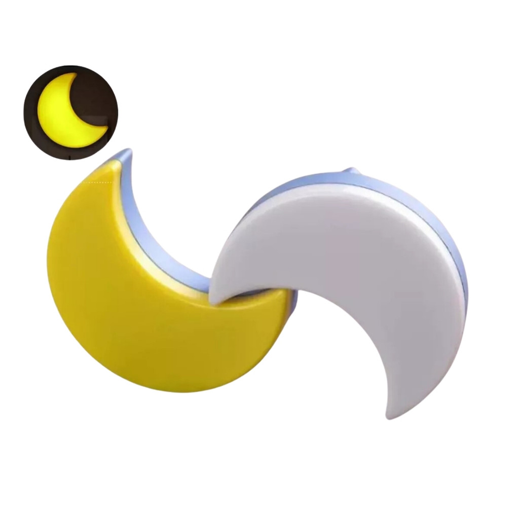 Luminária Led Decorativa Quarto baby Meia Lua Color Infantil Luminária, noturna, LED