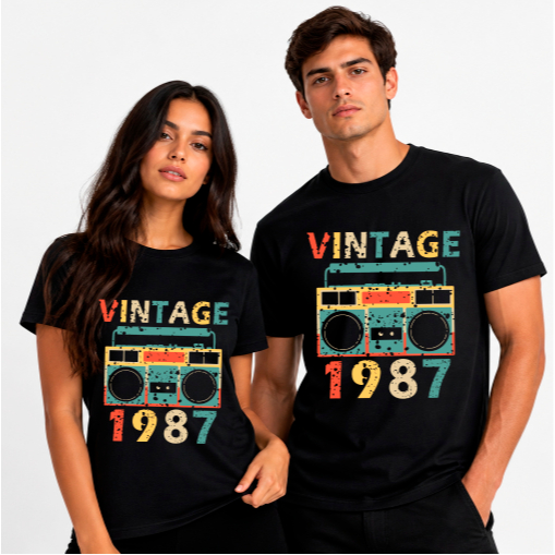 Camiseta Algodão Vintage 1973 1974 1980 1979 1978 1977 1986 19811989 1988 1987 1983 1982 1981 Retrô personalizado RADIO
