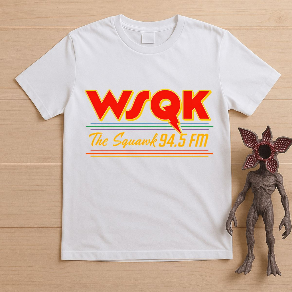 Camiseta Unissex Radio Wsqk Squawk Retro Vintage Hawkins