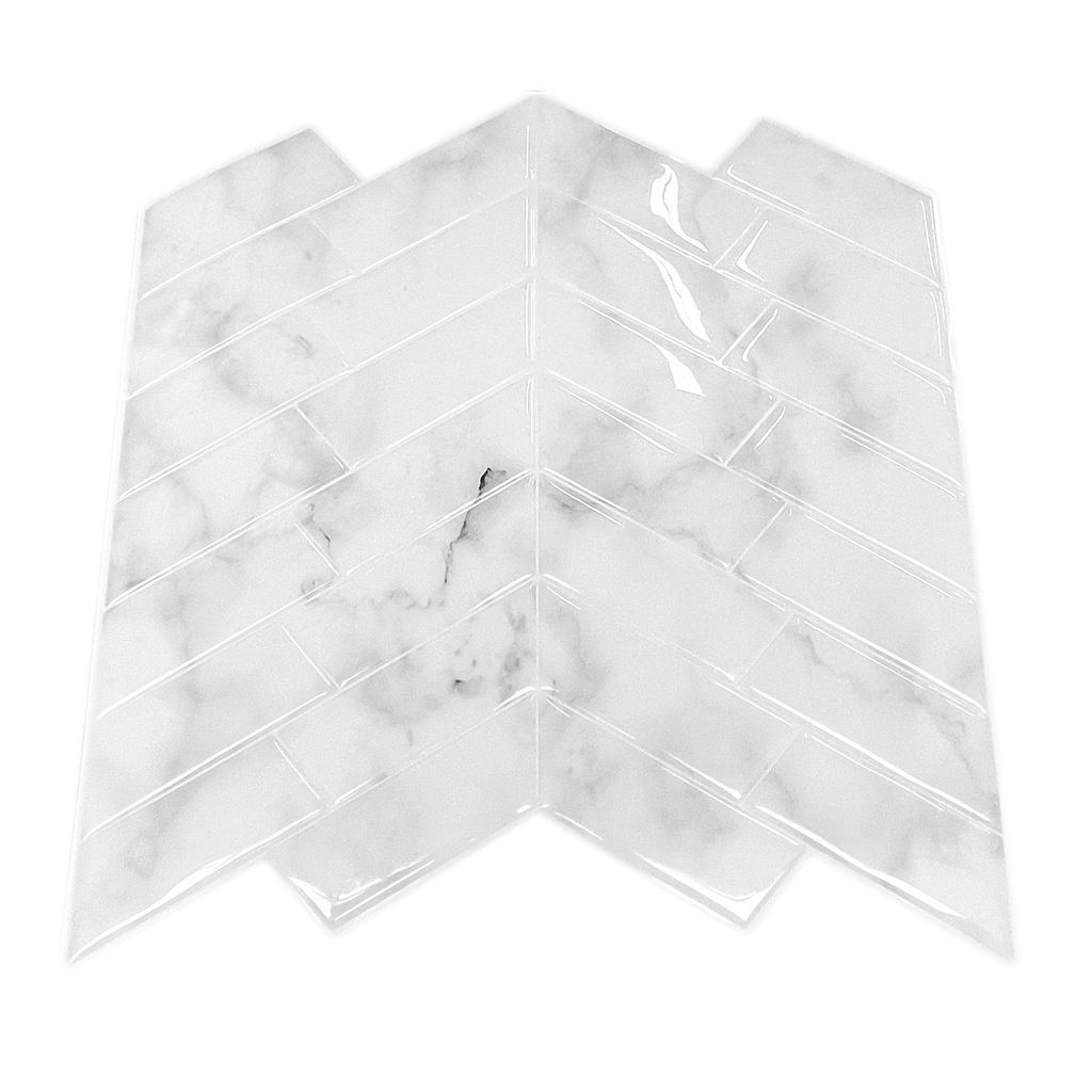 Pastilha Adesiva Espinha De Peixe Marble Cinza Classic 3d