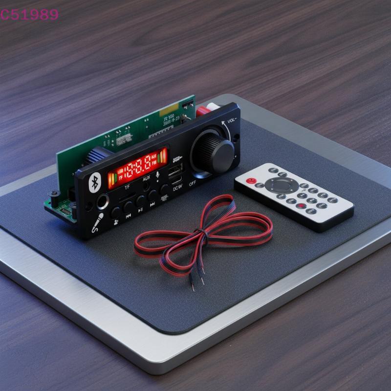 [kaan] Placa Decodificadora DC 5V MP3 Player 2 * 3W Amplificador WMA Rádio FM Microfone Para Sistema De Áudio De Carro B