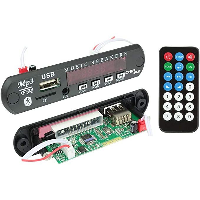 Kit 10pçs de Placa Decodificadora Sem Fio Bluetooth 5.0 DC 12V MP3 WMA Módulo De Áudio USB TF Rádio