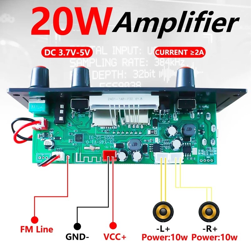 Suporte USB Reproduzir Cartão TF De Áudio MP3/WMA/FLAC Gravação Remota 3.7V-5V Decodificador De Placa De Chamada Escolhe