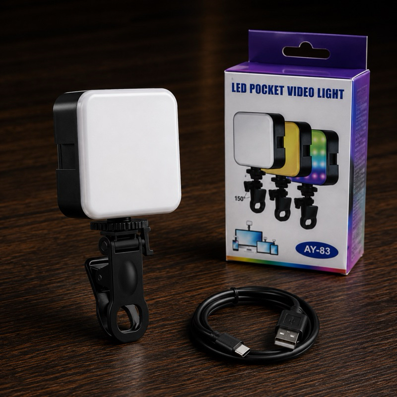 Mini LED Pocket Video Light AY-33 RGB para Celular – Luz LED Portátil