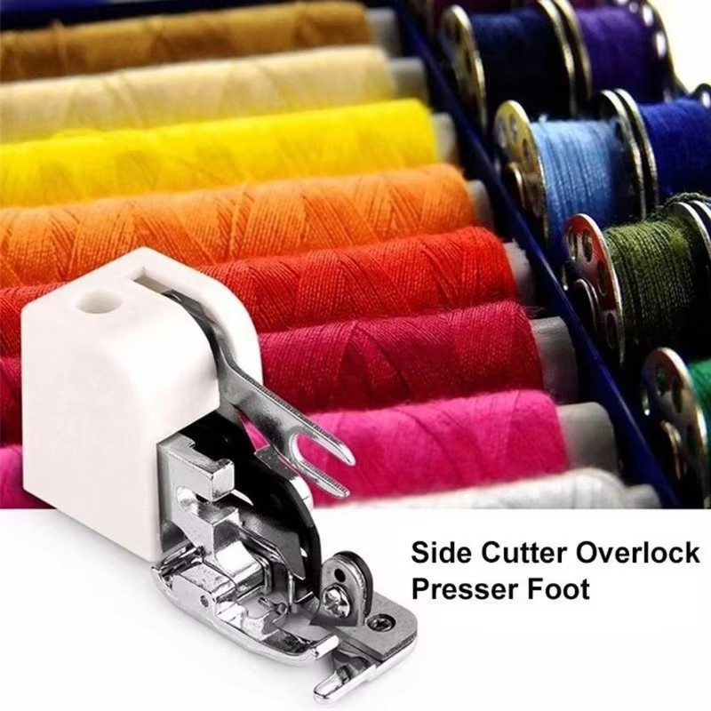 Calcador de Corte Lateral para Overlock de Haste Baixa para Máquinas de Costura Domésticas Brother e Singer, Peça CY-10
