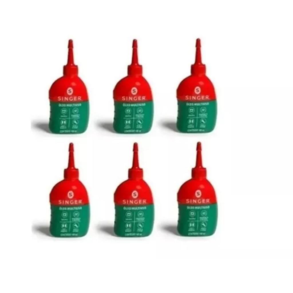 Kit Com 6 Óleo Singer Lubrificante Multiuso Para Maquinas