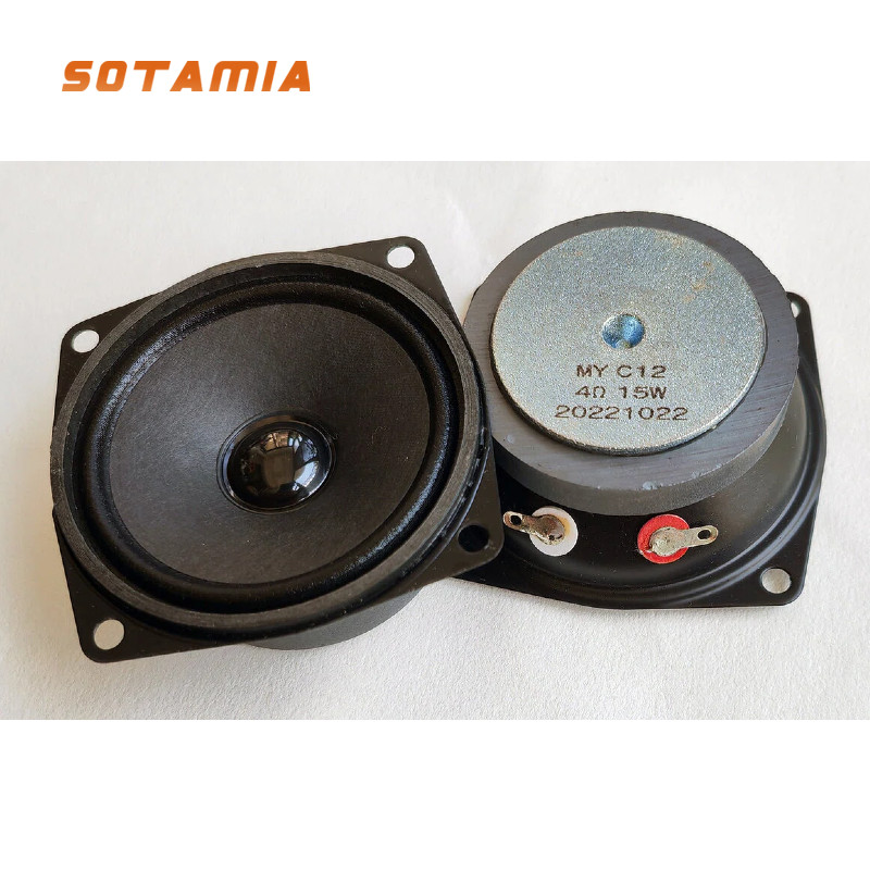 SOTAMIA 2pcs 2.5 Polegada 66MM Tweeter 4 Ohm 15W Cone De Papel Tecido Borda Alto-Falante DIY Bluetooth Inteligente