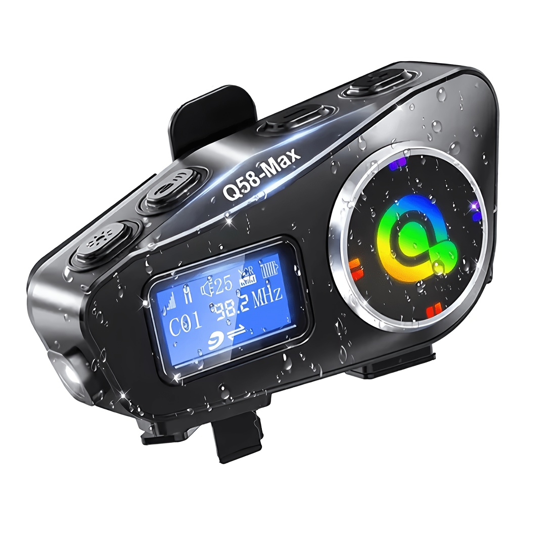 Q58-Max1/2pc capacete da motocicleta sem fio Bluetooth fone de ouvido Walkie-talkie motocicleta Display LCD transmissão