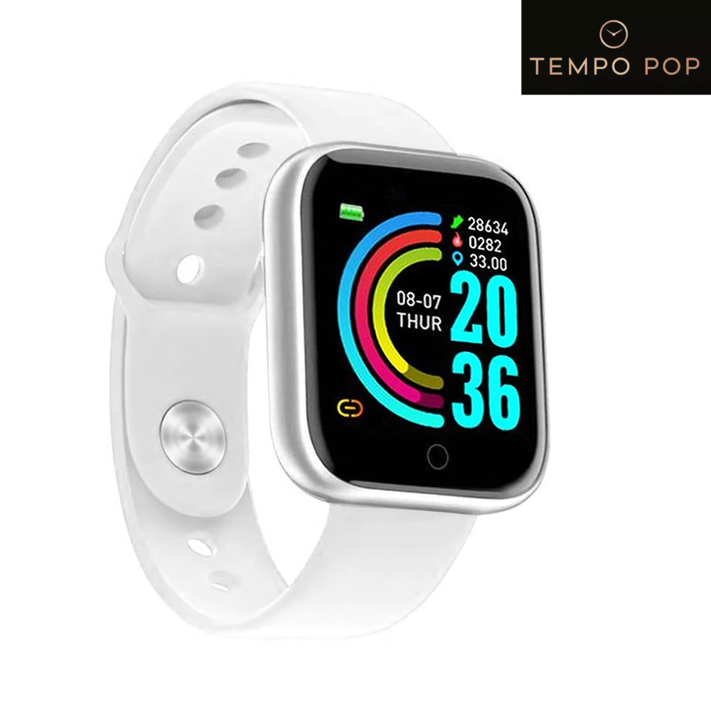 Relógio Inteligente Smartwatch D20 Pedômetro Multi-esportes Km Kcal Monitorador de Sono - Branco