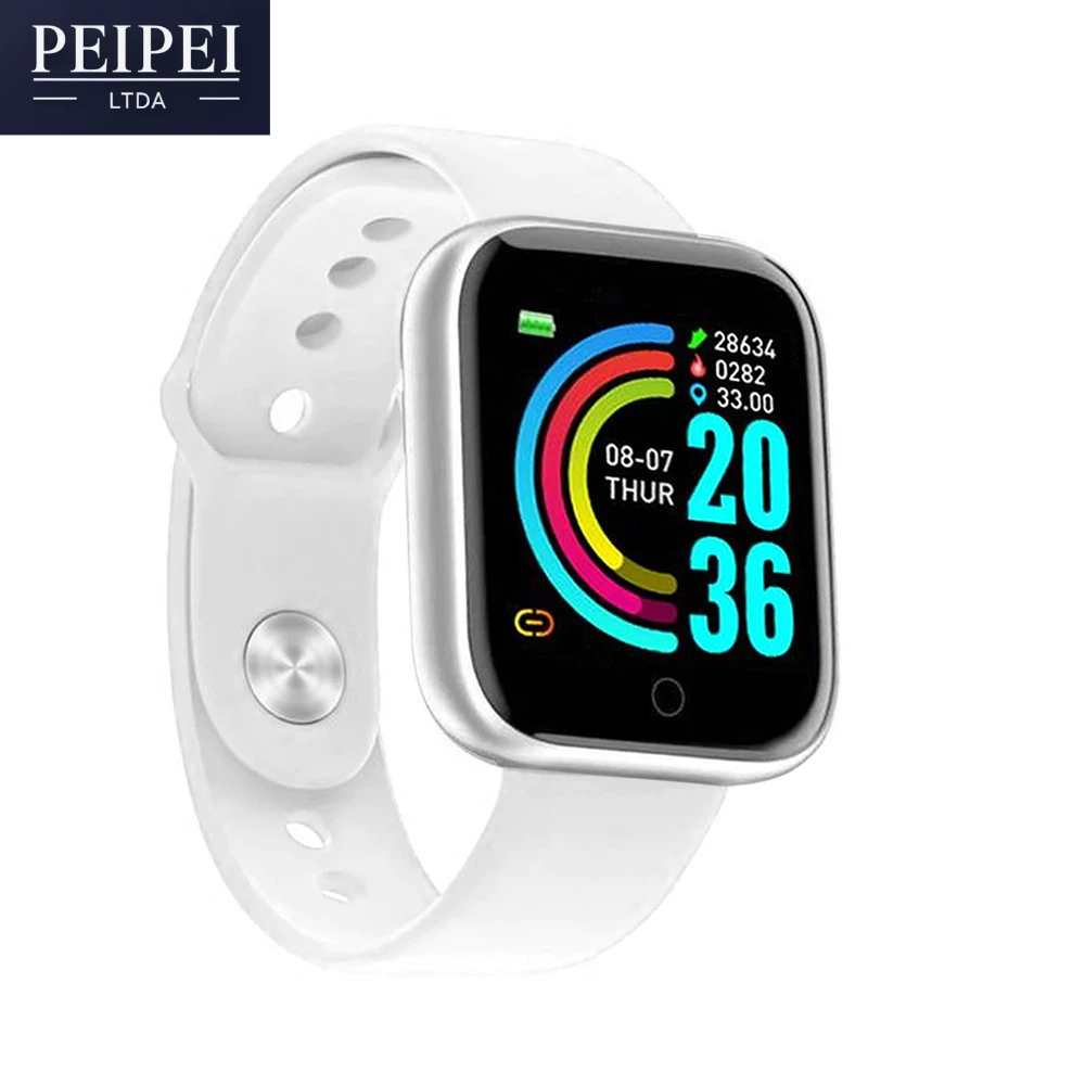 Relógio Inteligente Smartwatch D20 Pedômetro Multi-esportes Km Kcal Monitorador de Sono - Branco