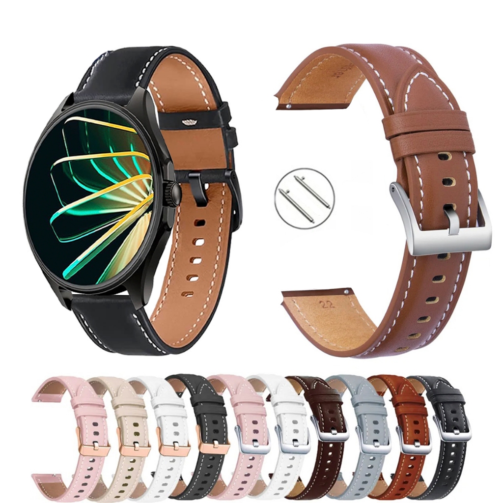 Pulseira 22mm de Couro para Smartwatch Multi M2R de Engate Rapido