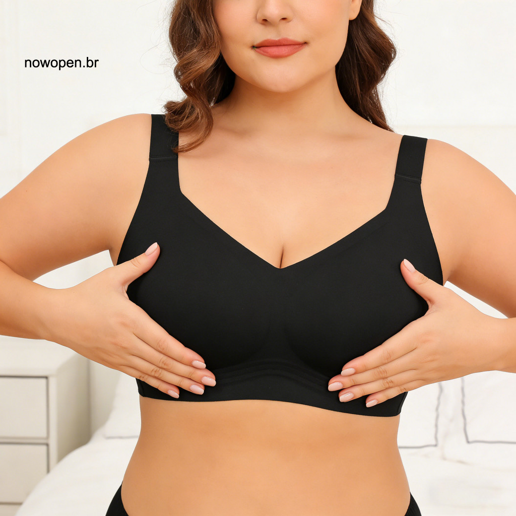 Wireless Bra Invisible Buckle Plus Size Women's Push-up Seamless Soft No Underwire Full Coverage T-shirt for Comfortable