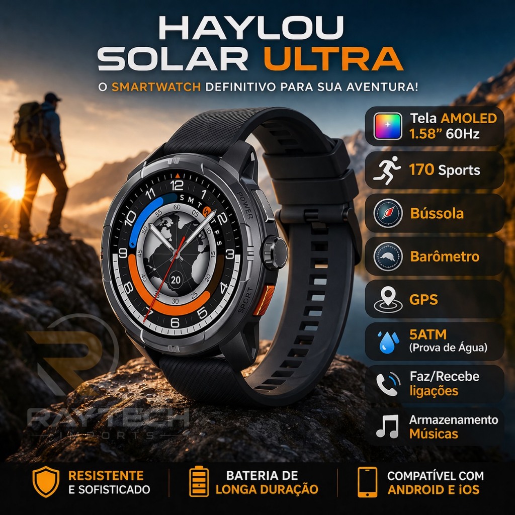 Smartwatch Haylou Solar Ultra Tela  Amoled 1.58