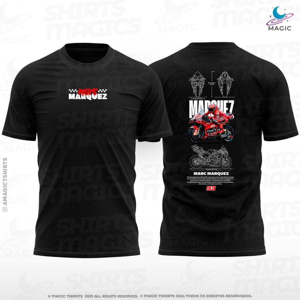 Camiseta Dryfit Piloto Marc Márquez #93 MM Moto GP unissex Proteção Uv50+ / Treino / Fitnes / Academia