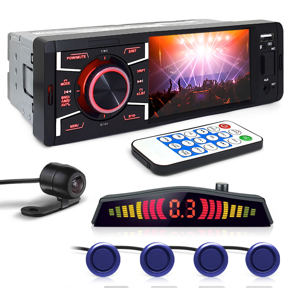Kit Rádio C/ Tela 1 Din + Câmera Ré + Sensor Ré Azul S10 1995 1996 1997 1998 1999 2000 Bluetooth USB