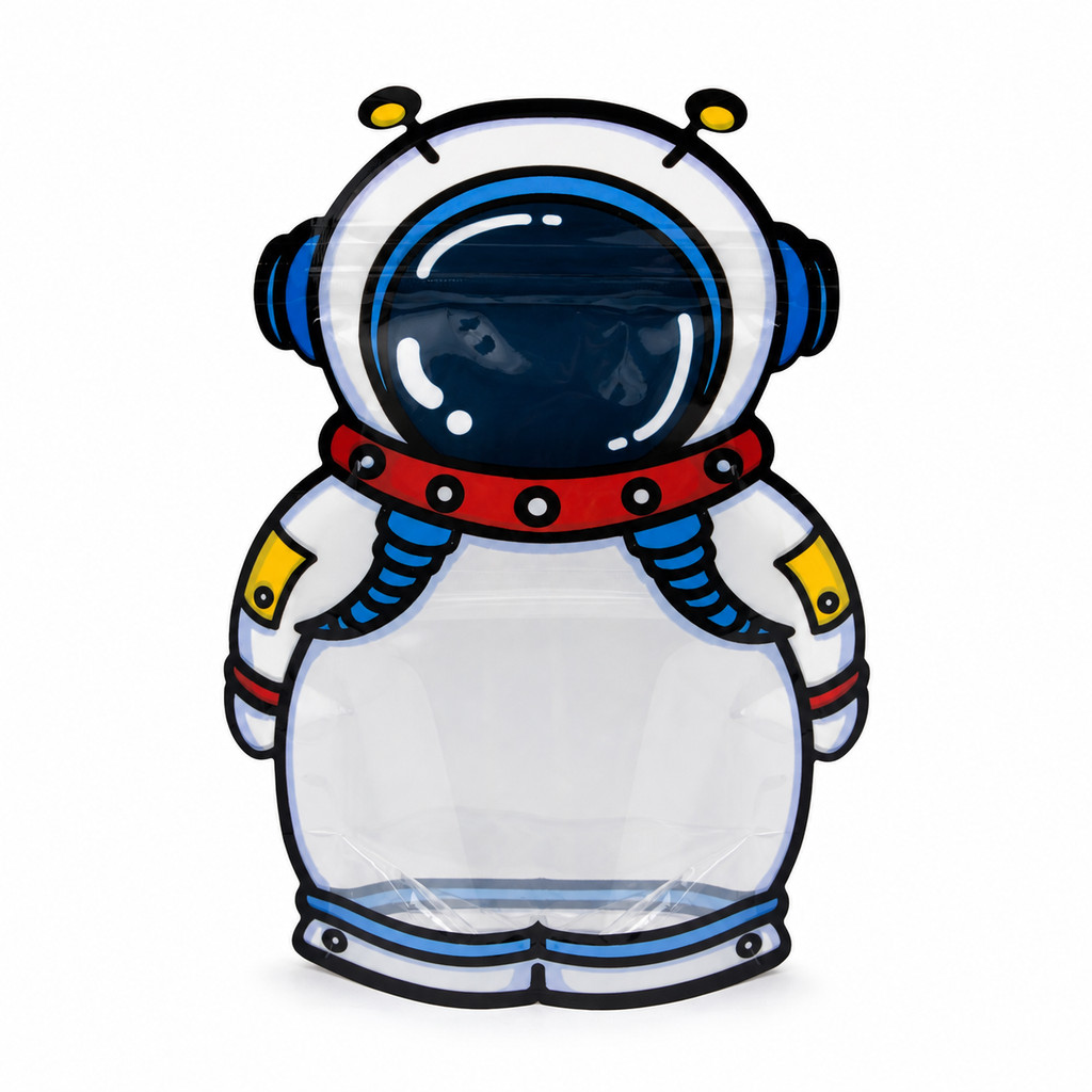 Kit Saco Pouch Astronauta Com Visor Stand Up Fechamento Zip