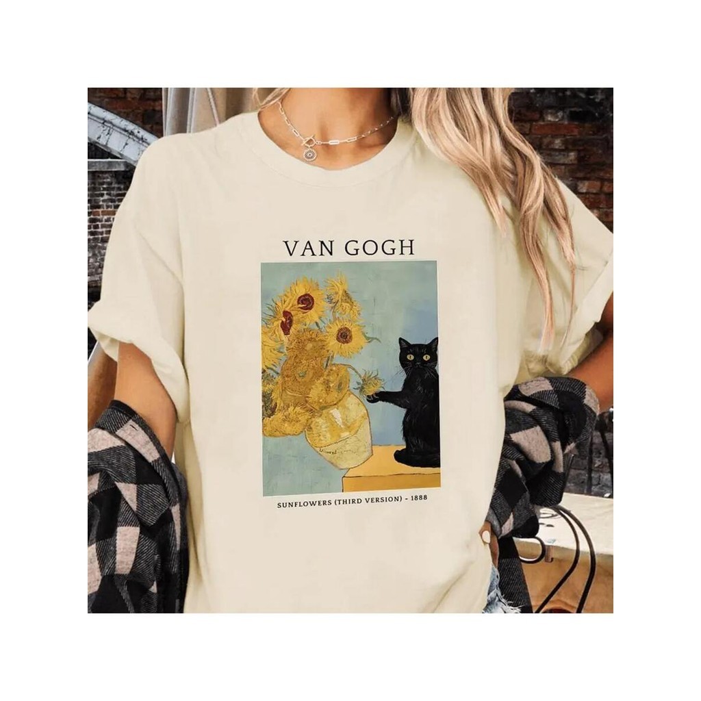Camiseta Básica Unissex Algodão Sunflowers Third Version Lançamento 2025 100% Algodão