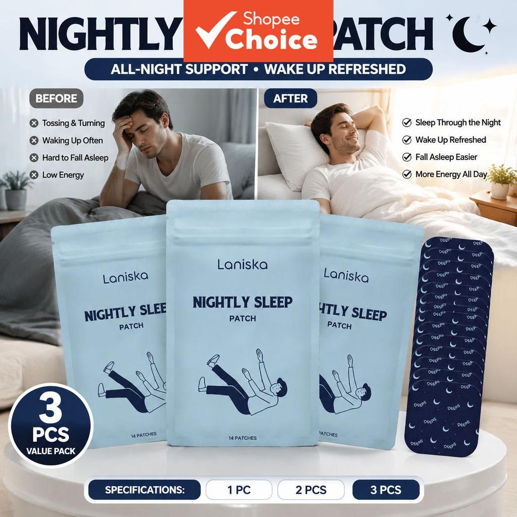 Night Sleep Patch 14pcs – Lavanda & Vitamina E, suporte relaxante de 8 horas para um sono melhor, sem melatonina