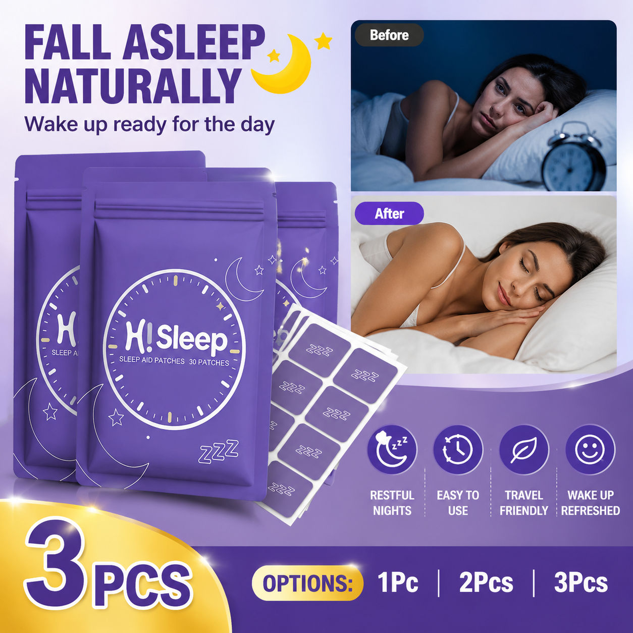 Advanced Soothing Sleep Patch 30 unidades – Relaxa o corpo, melhora o sono e nutre a pele com valeriana, vitamina E e