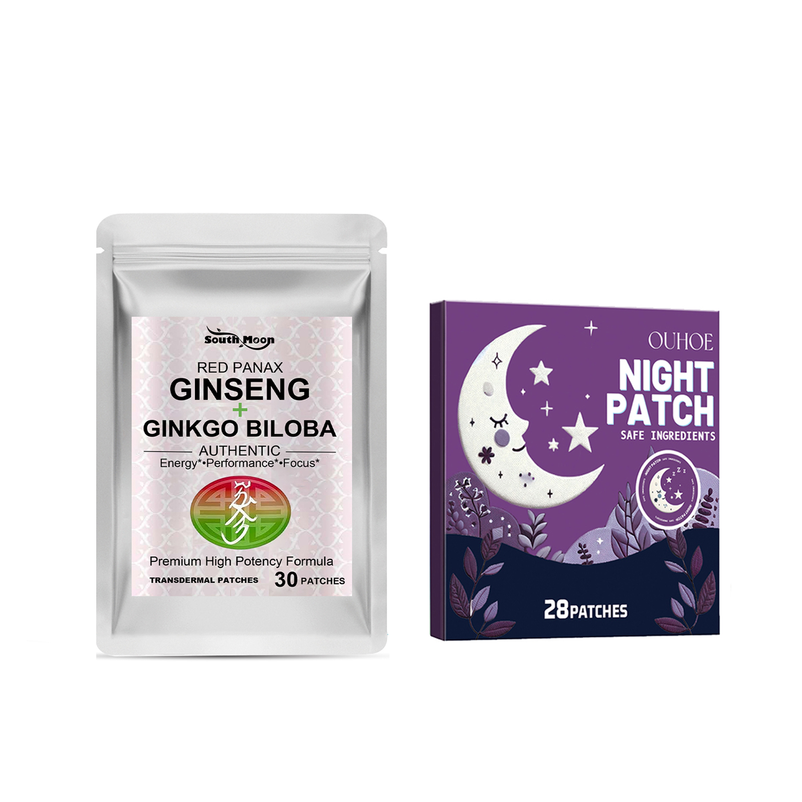 Red Ginseng Ginkgo & Sleep Patches 30 + 28 – Foco De Energia 24 Horas Por Dia , 7 Dias Semana E Suporte Transdérmico Par