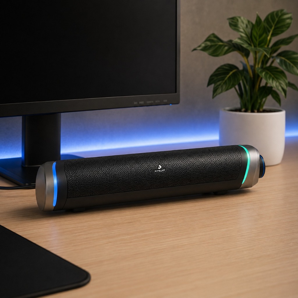 Mini Soundbar Gamer PC e Notebook Grasep D-GP207 RGB Auxiliar