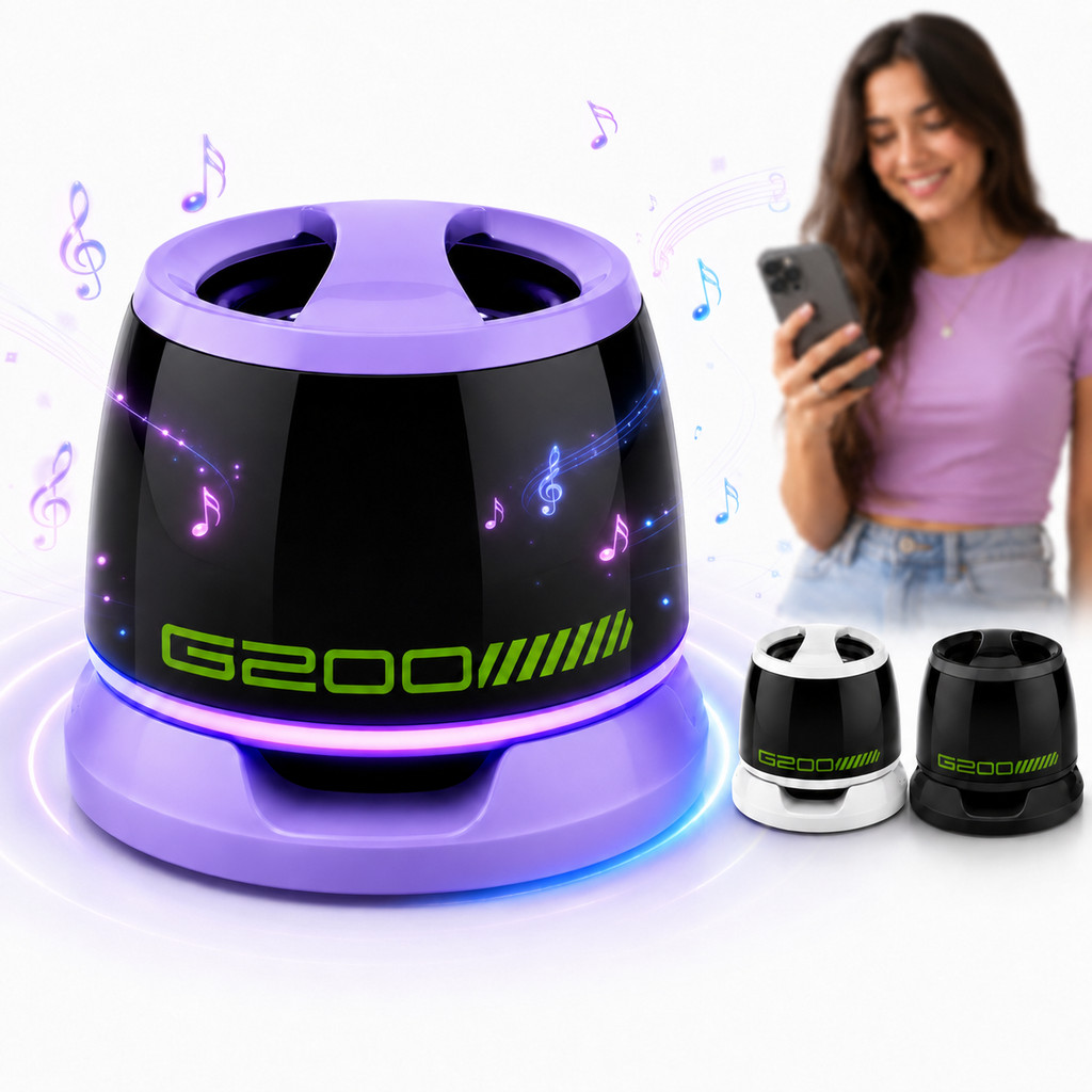 Mini Caixa De Som Bluetooth Magnética Portátil LED RGB À Prova D'água 360°