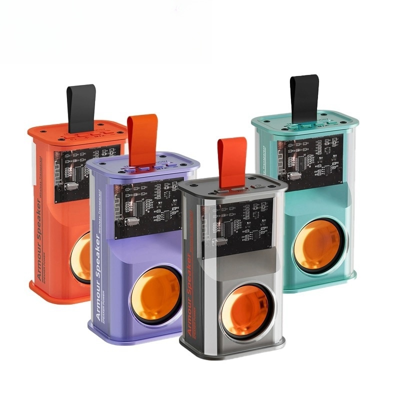 Mini Caixinha De Som De  transparente RGB Bluetooth Amplificada de 5W Potente -B9