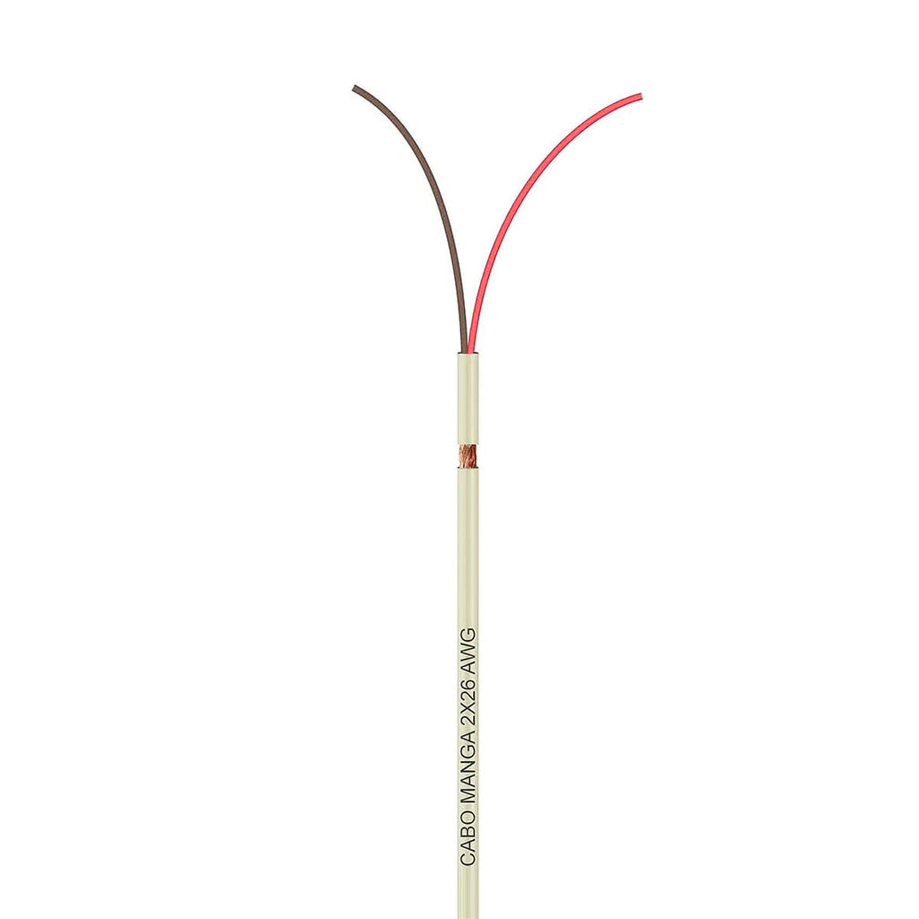Cabo Manga 2X26 AWG com Blindagem
 Preto 1 metro