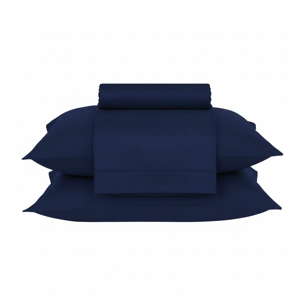 JOGO DE CAMA QUEEN 4PCS CLASS MARINHO 400 FIOS  160X200CM