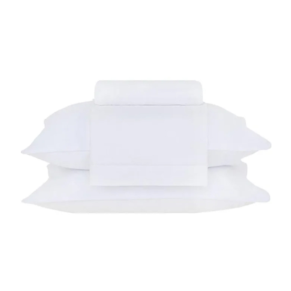 JOGO DE CAMA QUEEN 4PCS CLASS BRANCO 400 FIOS  160X200CM