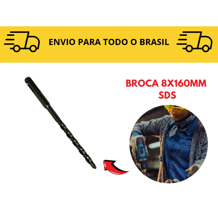 Kit SDS  Brocas encaixe 8mm Rompedor / Broca Para Martelete / Impacto
