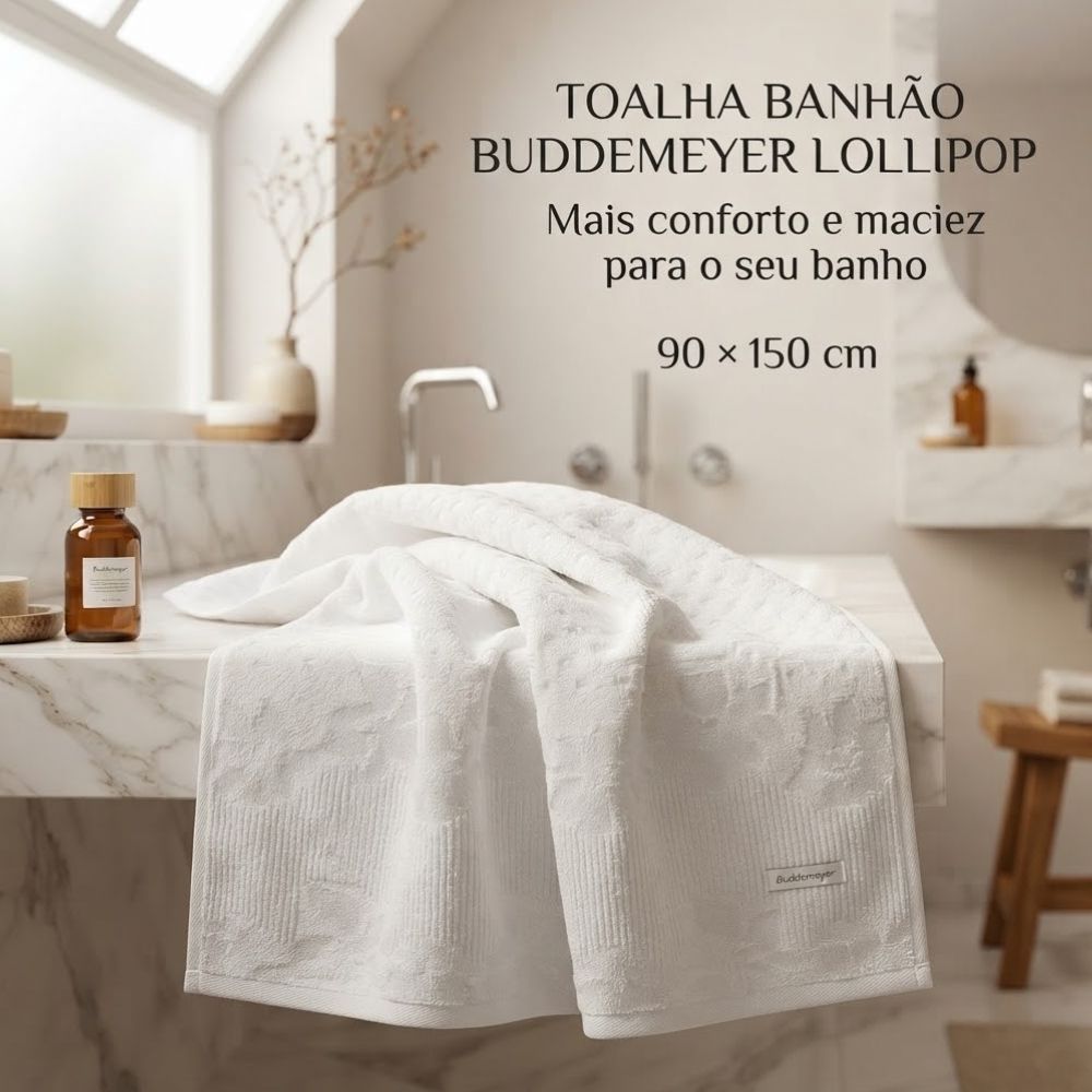 Toalha Banhão Buddemeyer Lollipop 90x150cm Macia Confortável e Super Absorvente