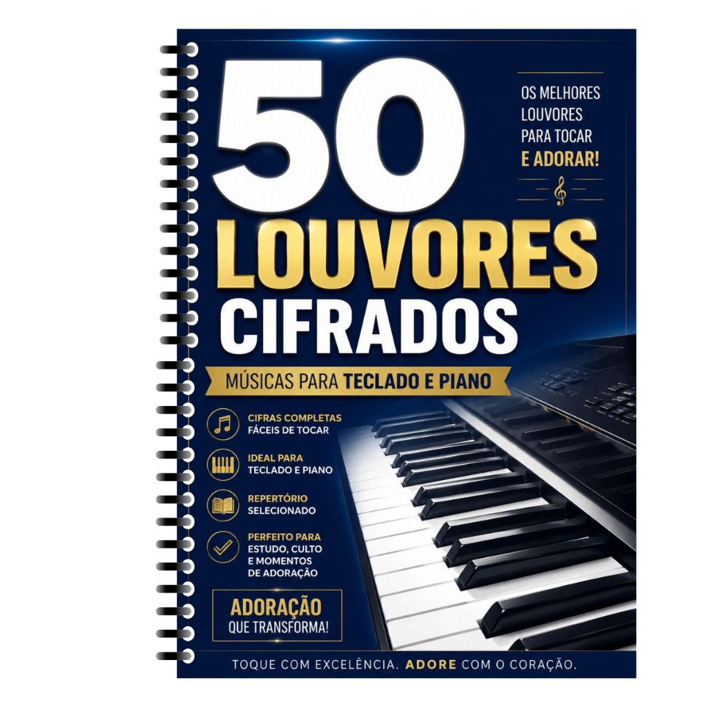 50 Hinos Gospel Cifrados Para Teclado Piano e Keyboard