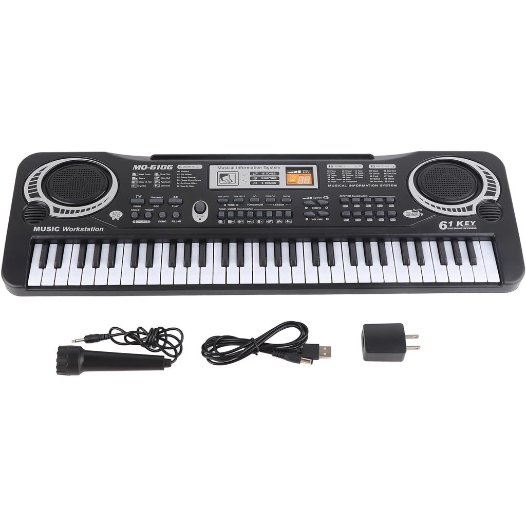 Brinquedo Teclado Piano grande  Elétrico Infantil De 61 Teclas Com Microfone E Fonte tope qualidade