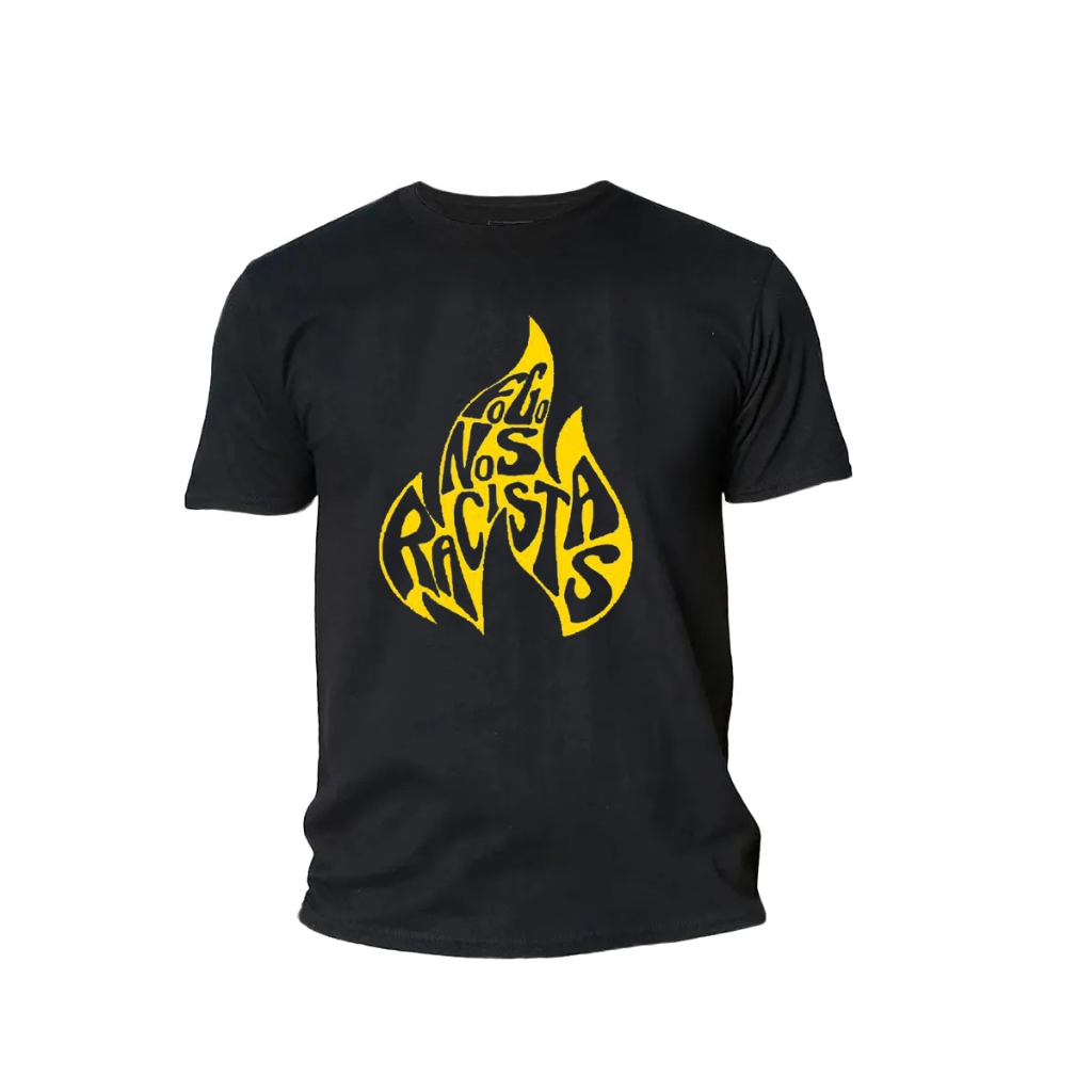 Camiseta Fogo nos Racistas Djonga Unissex 100% Algodão Alta Qualidade Promoção IMPERDIVEL