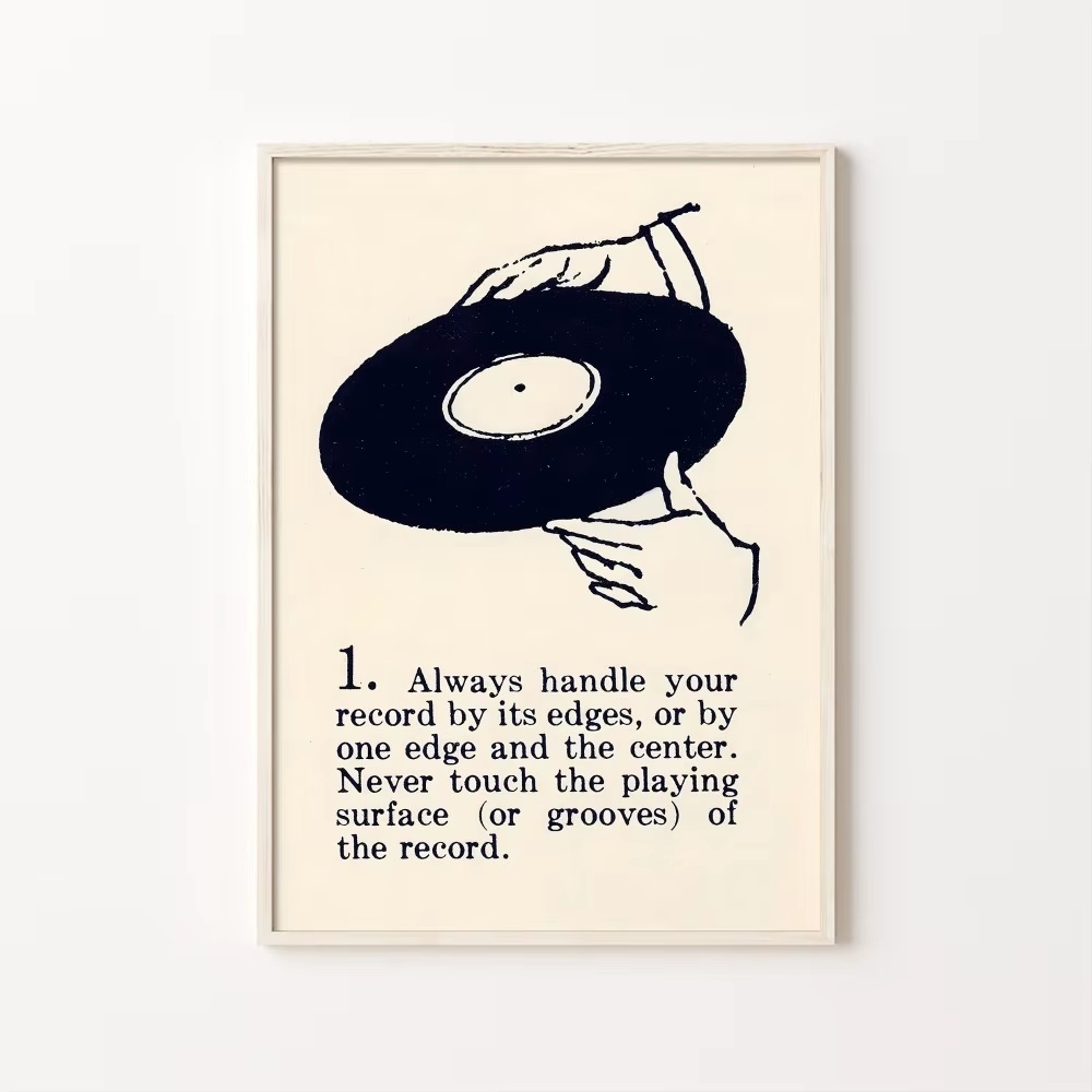 Quadro decorativo Retrô instrução cuidado vinil vintage (1 peça)
