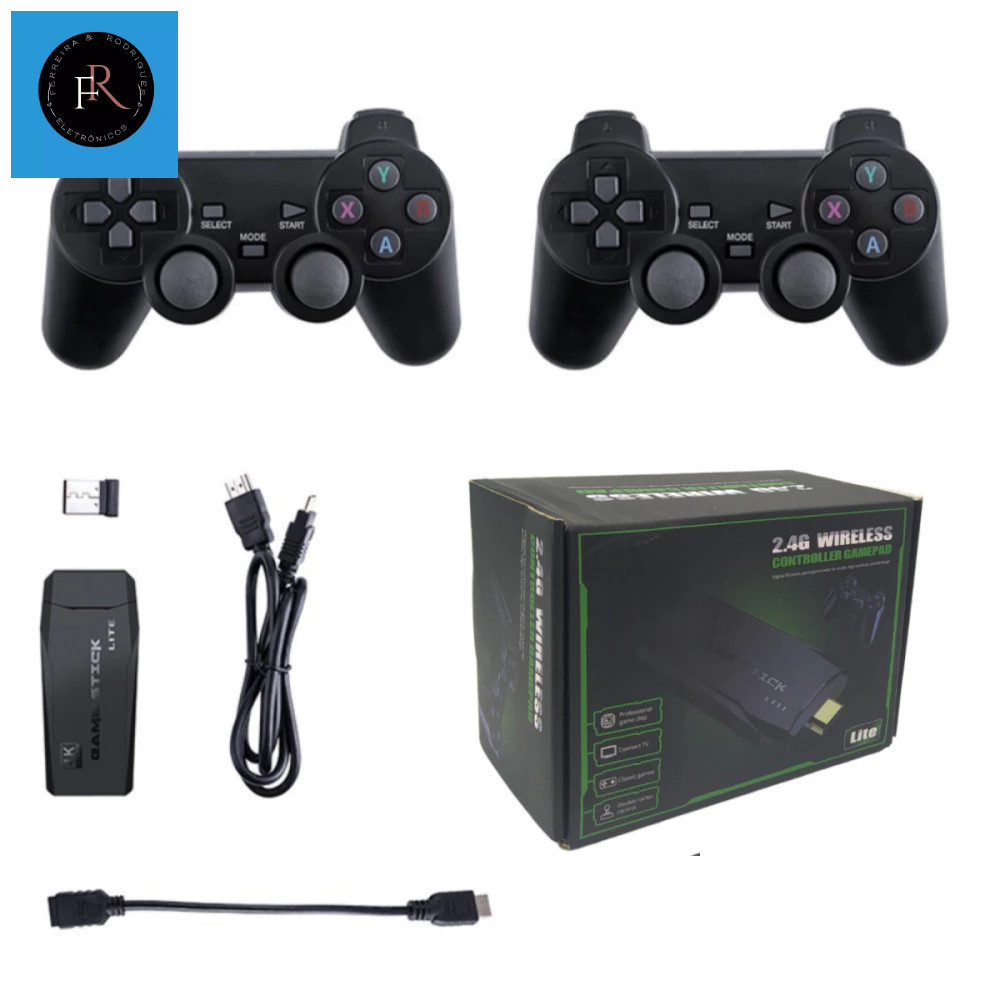 Game Stick Retrô Com 2 Controles Sem Fio 2.4g Xls Lh-68 64gb