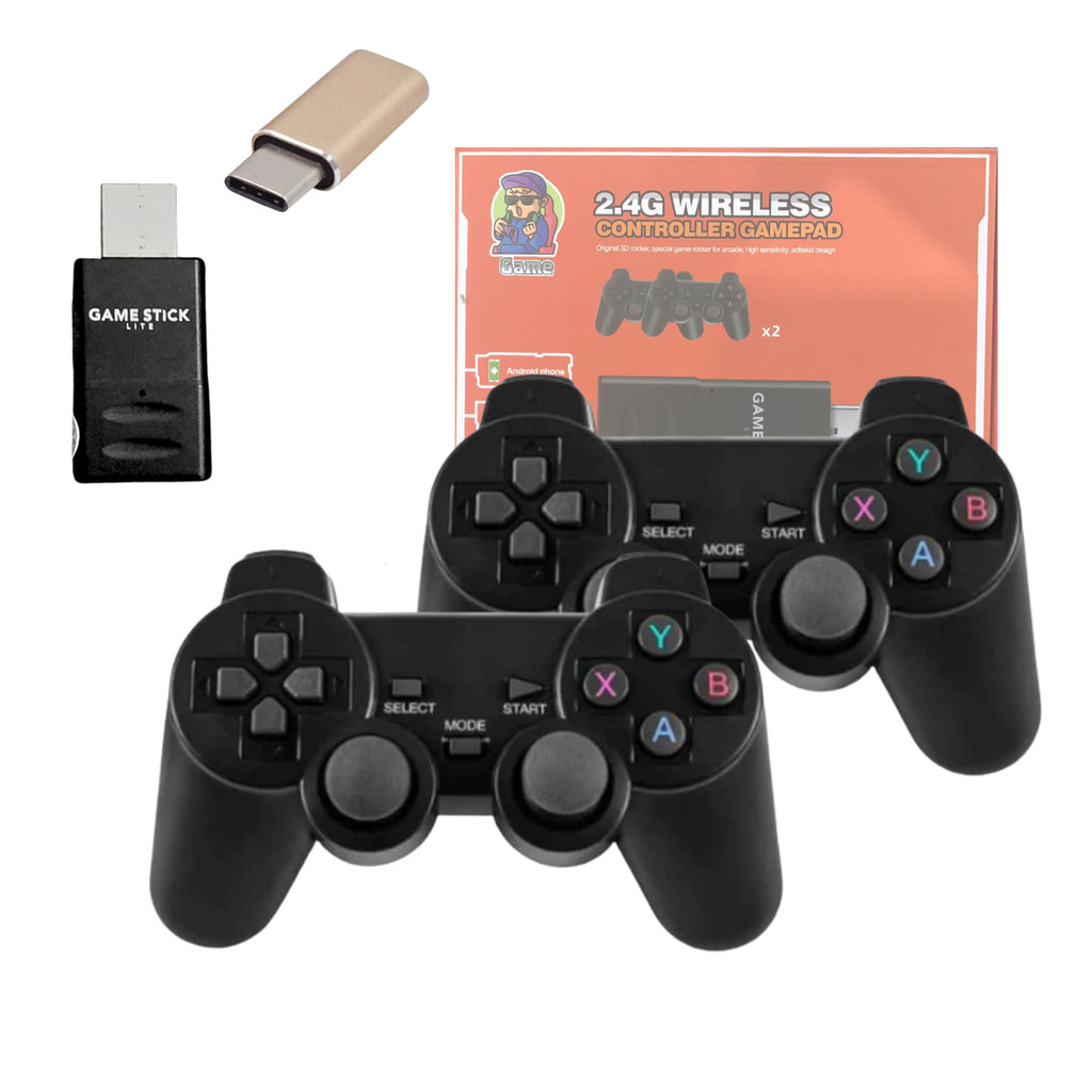 GAME STICK Retrô 2.4G Wireless Mini Game Jogos 02 Controles Sem Fio S10