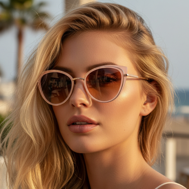 Óculos de Sol Gatinho Nude Modelo Estilo Vintage Retrô Clássico Blogueira uv400 Feminino